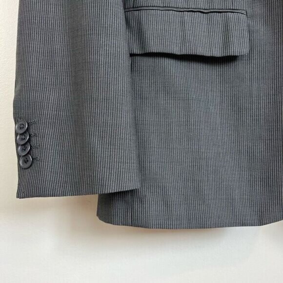 Matinique Men’s 40R Wool Pinstripe Grey Suit Jacket Sports Coat Blazer Formal - Picture 6 of 11